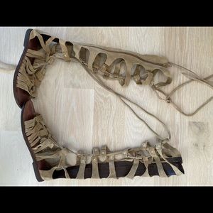Free People tan suede gladiator sandals